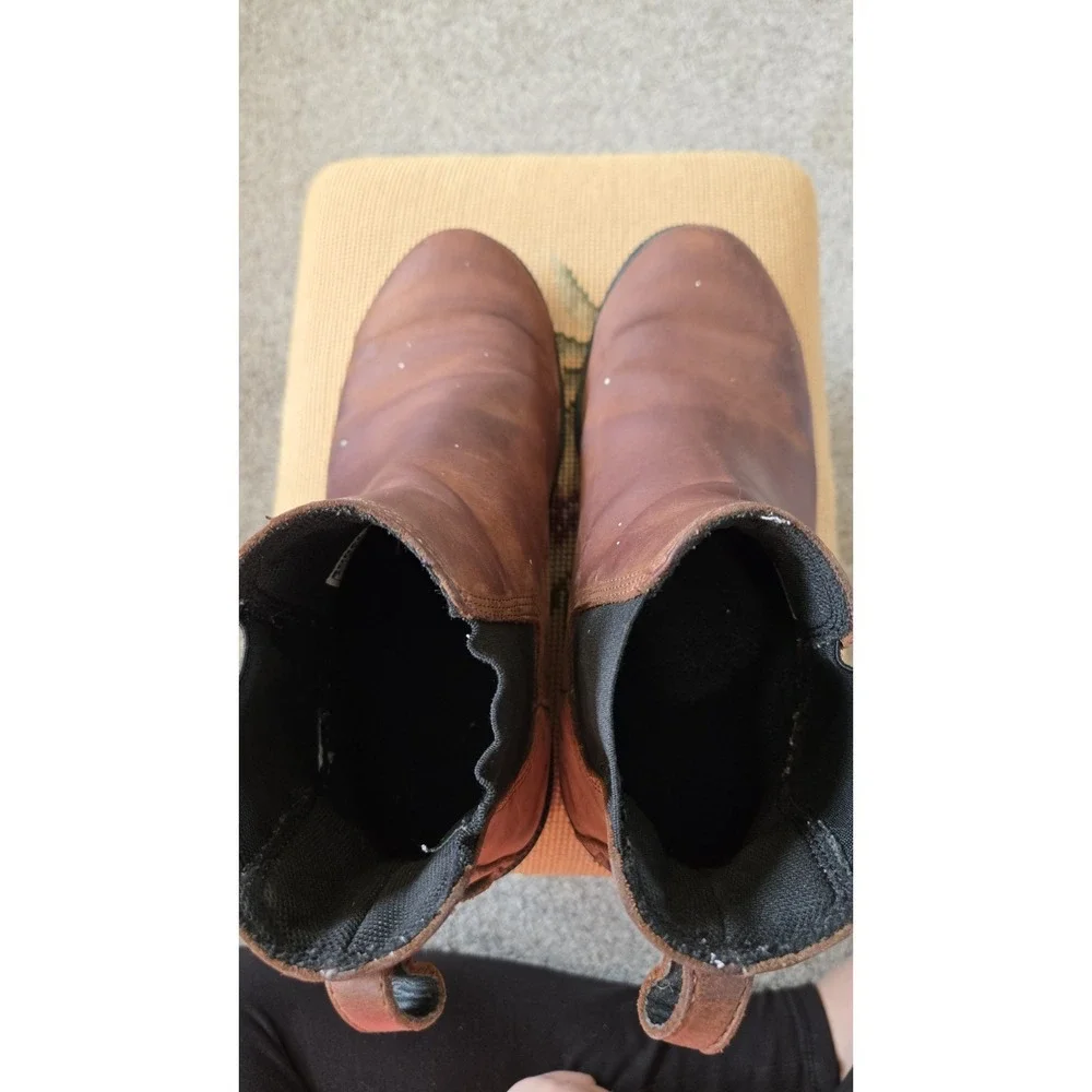 Sorel Chelsea Boots Womens 8 Brown Leather Waterproof Ankle Pull On